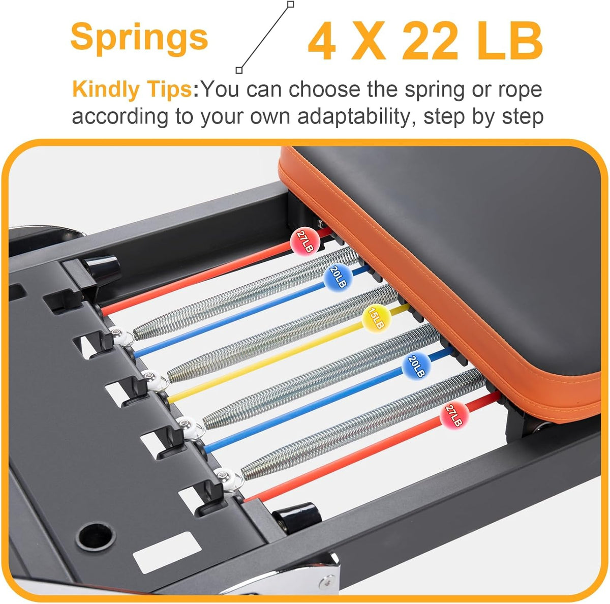 Pilates Reformer, Foldable Pilates Machine with Jump Board & Pilates Box (4 Springs & 5 Resistance Cords) for Home Gym Workout, Pilates Equipment Kit for Beginners & Advanced Users, Up to 500 LBS